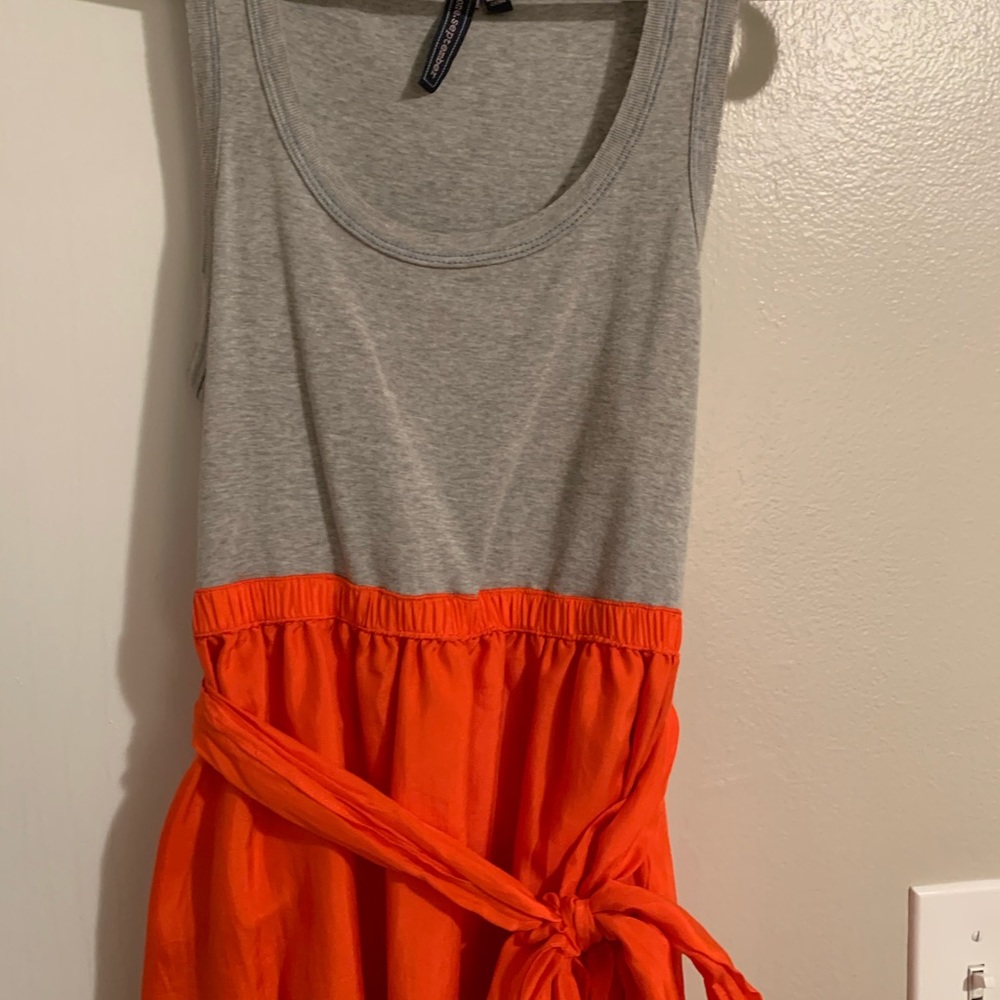 Anthropologie Gray & Orange Midi Tank Dress - Picture 2 of 4